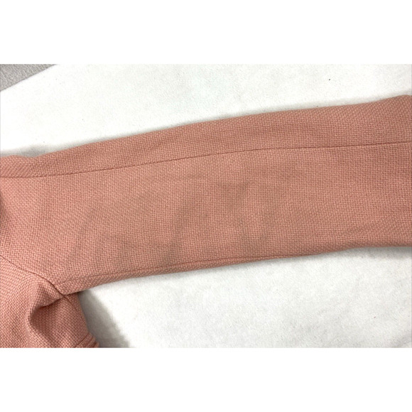 Vintage Coffee Shop Coat Womens Medium Pink Wool Blend Removable Faux Fur Collar - Picture 12 of 16
